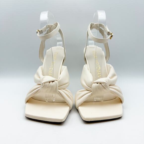 Stuart Weitzman Womens Playa 100 Knot Sandal US 9.5 EU 40 White Leather NIB - Picture 10 of 12
